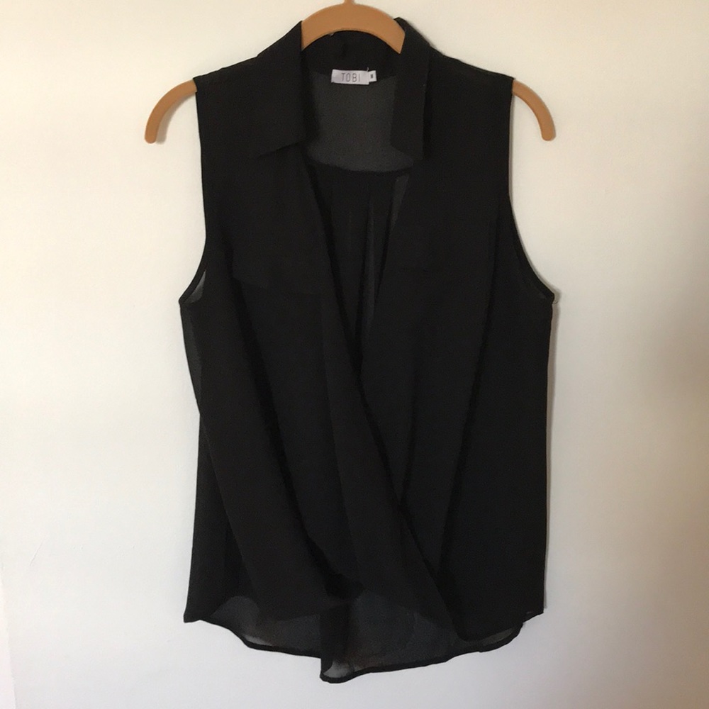 Black sheer blouse from Tobi